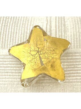 Robert Held Gold Star Glass Paperweight NEW!!